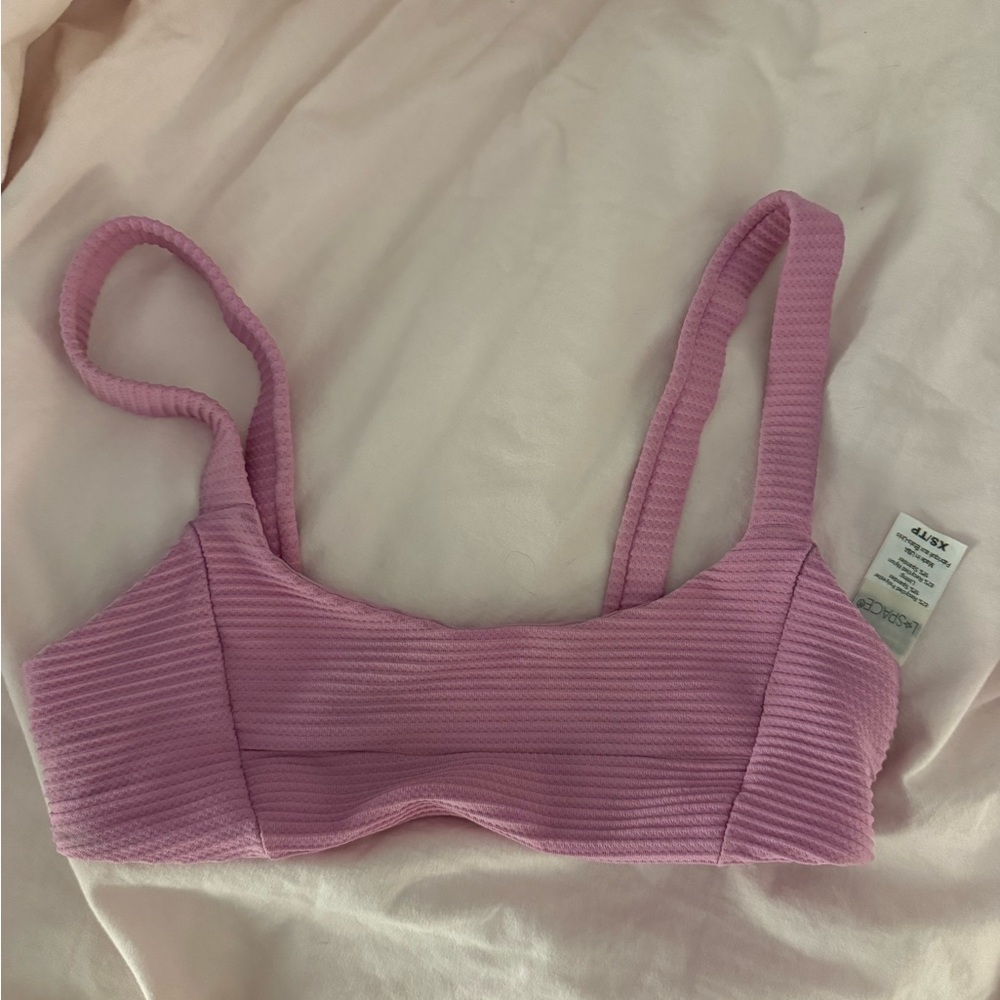 L*Space Ribbed Pink Bralette